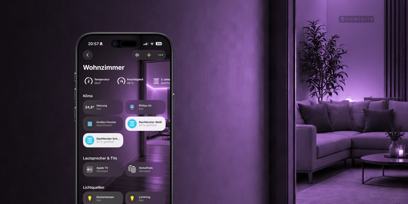 Modern Dark Wallpaper für die Home-App
